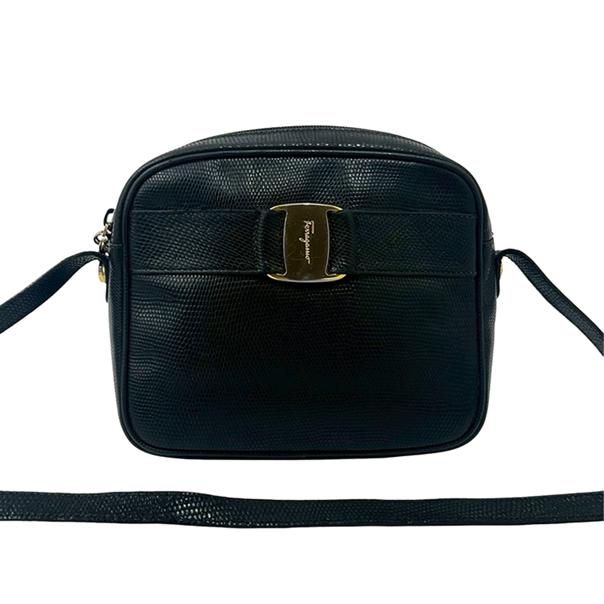 Lizard Embossed Leather Vara Crossbody - Image 1