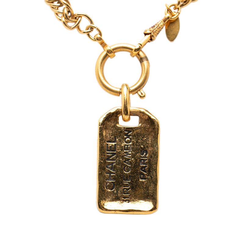 Gold Plated 31 Rue Cambon Plaque Pendant Necklace - Image 2