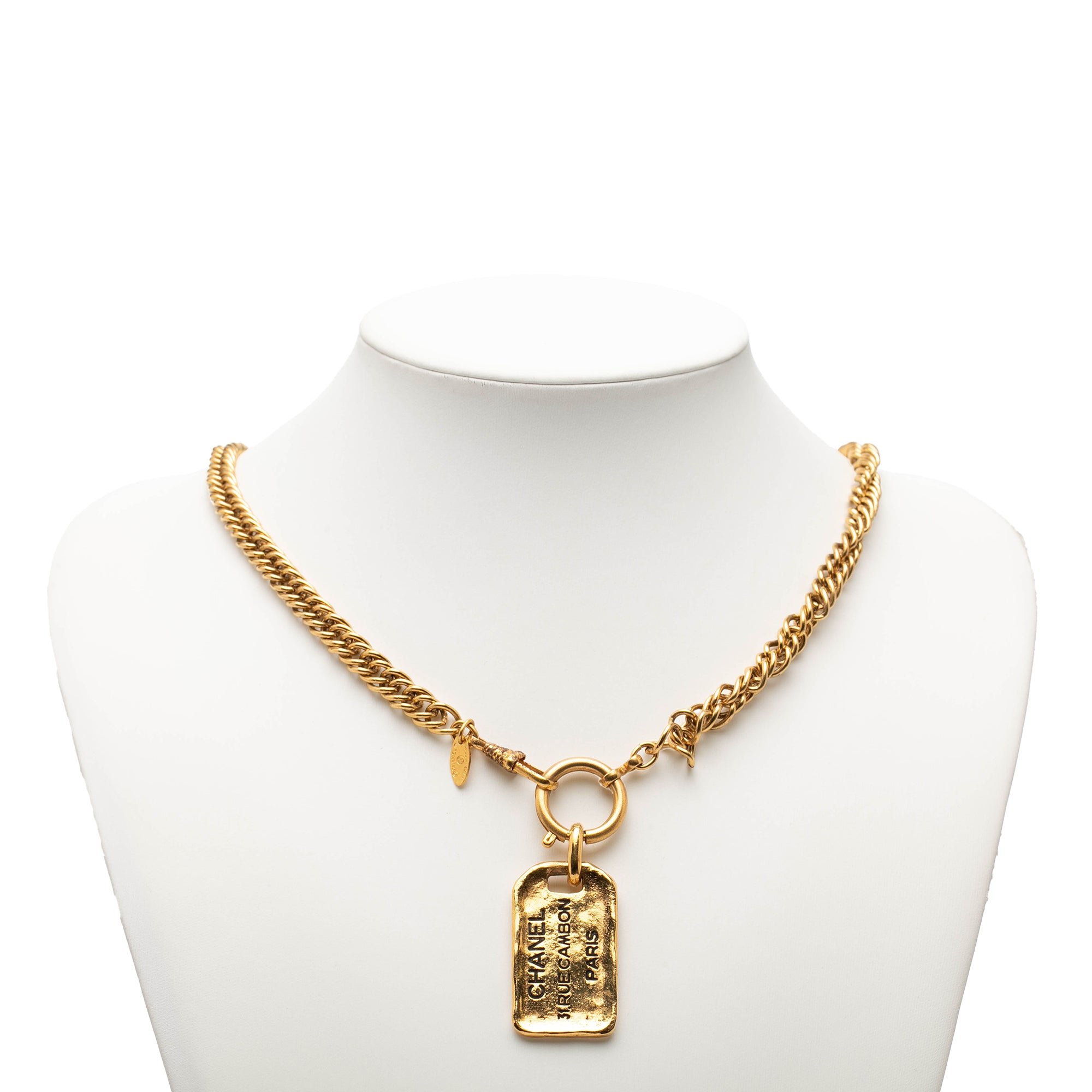 Gold Plated 31 Rue Cambon Plaque Pendant Necklace - Image 6