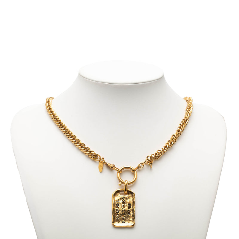 Gold Plated 31 Rue Cambon Plaque Pendant Necklace - Image 6