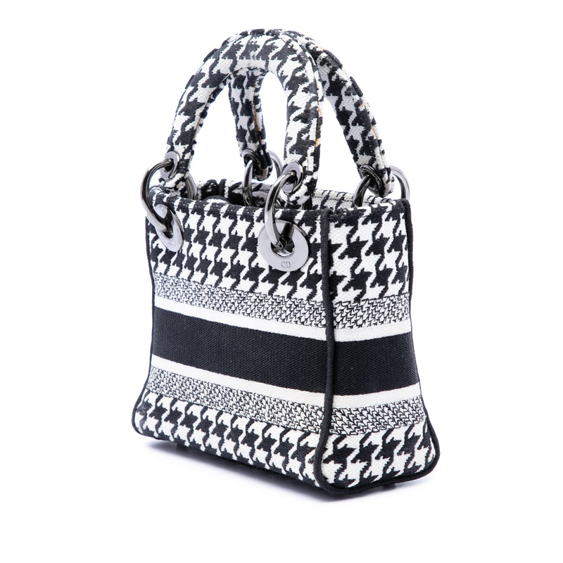 Mini Embroidered Canvas Houndstooth Lady D Lite - Image 2