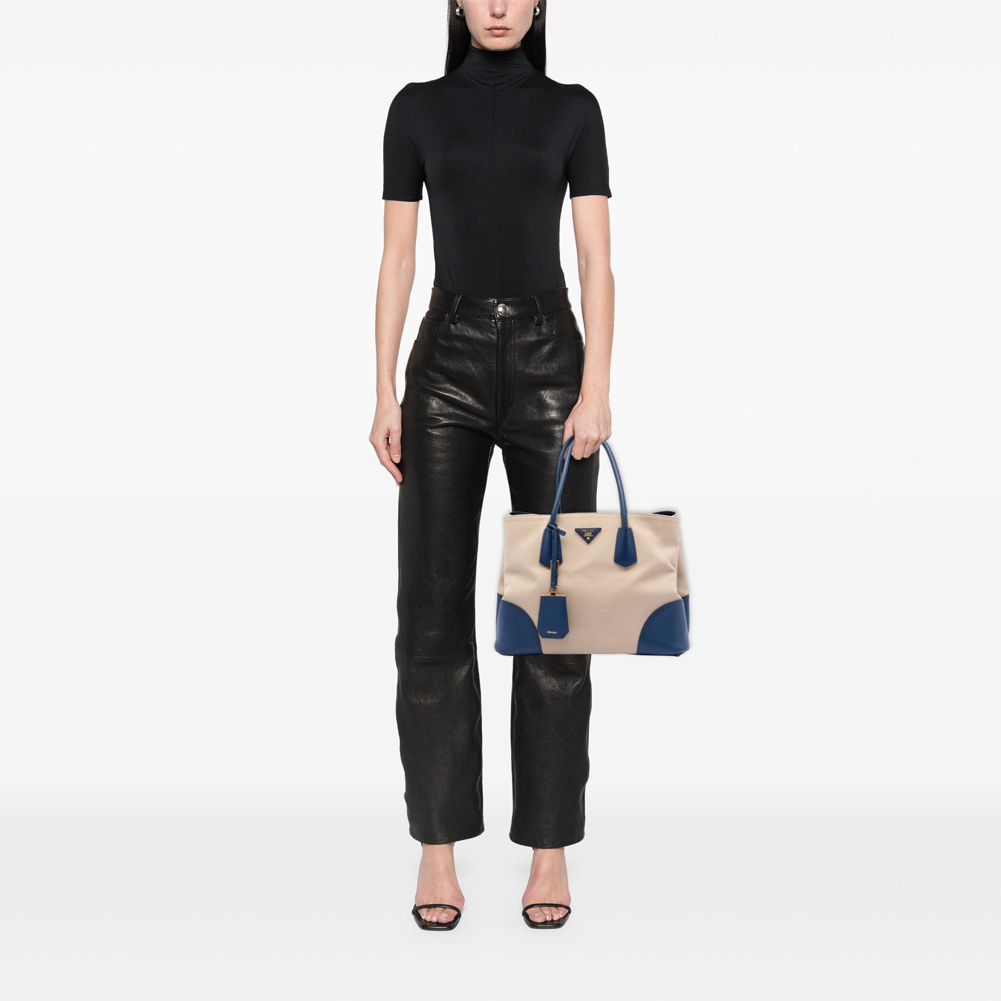 Large Canapa and Saffiano Double Satchel - Image 6