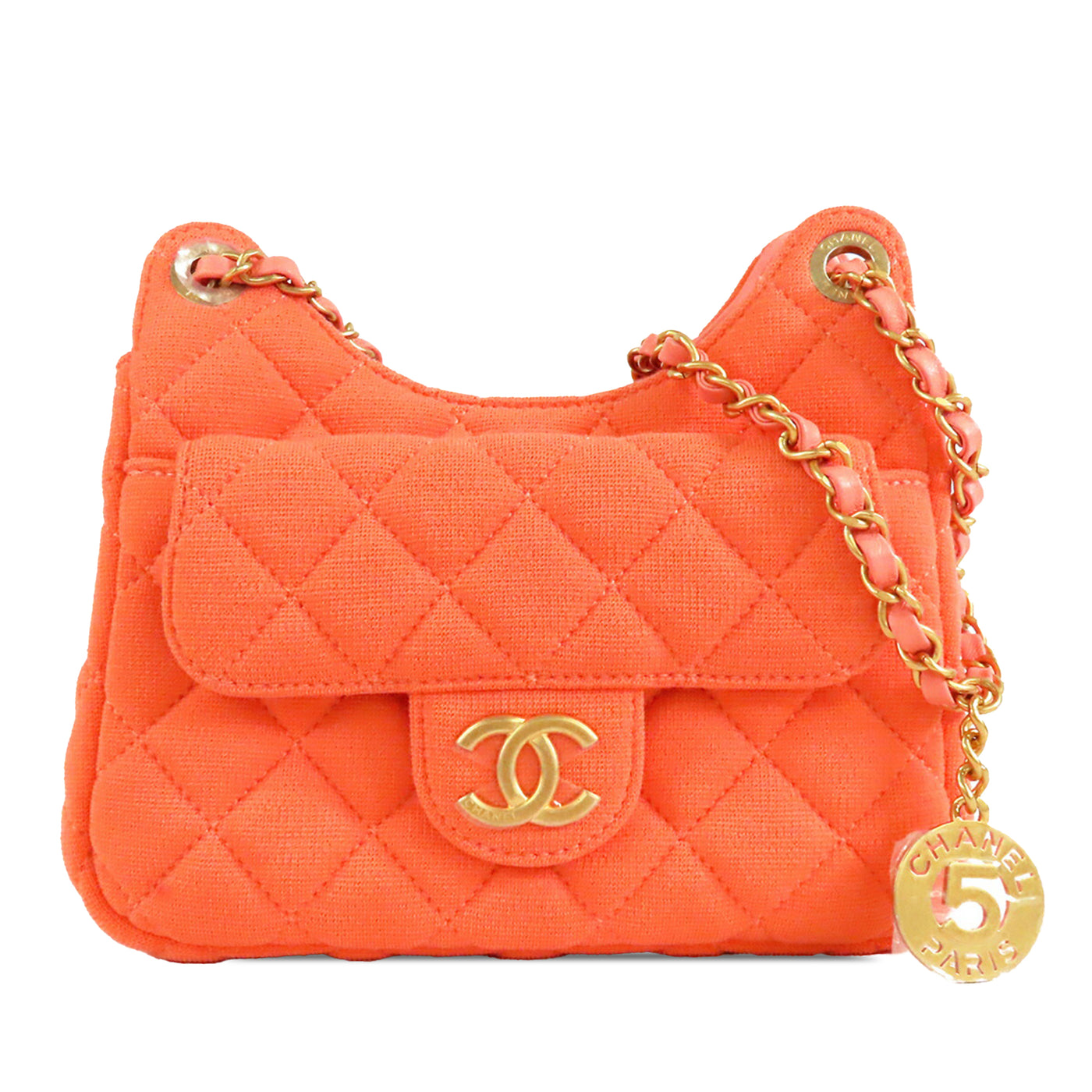Small Quilted Jersey Wavy CC Hobo - Image 1
