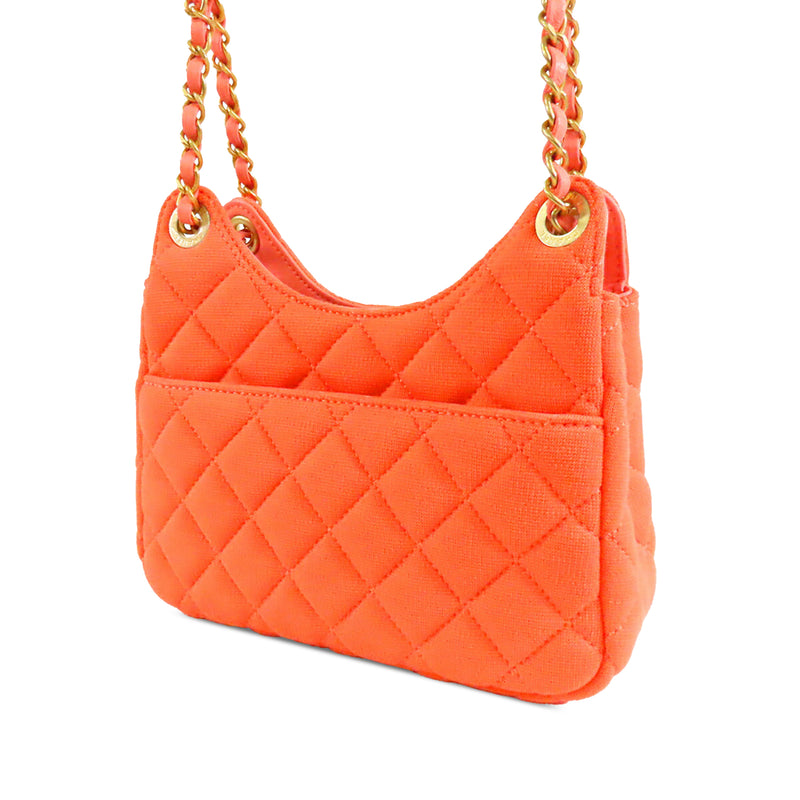 Small Quilted Jersey Wavy CC Hobo - Image 2
