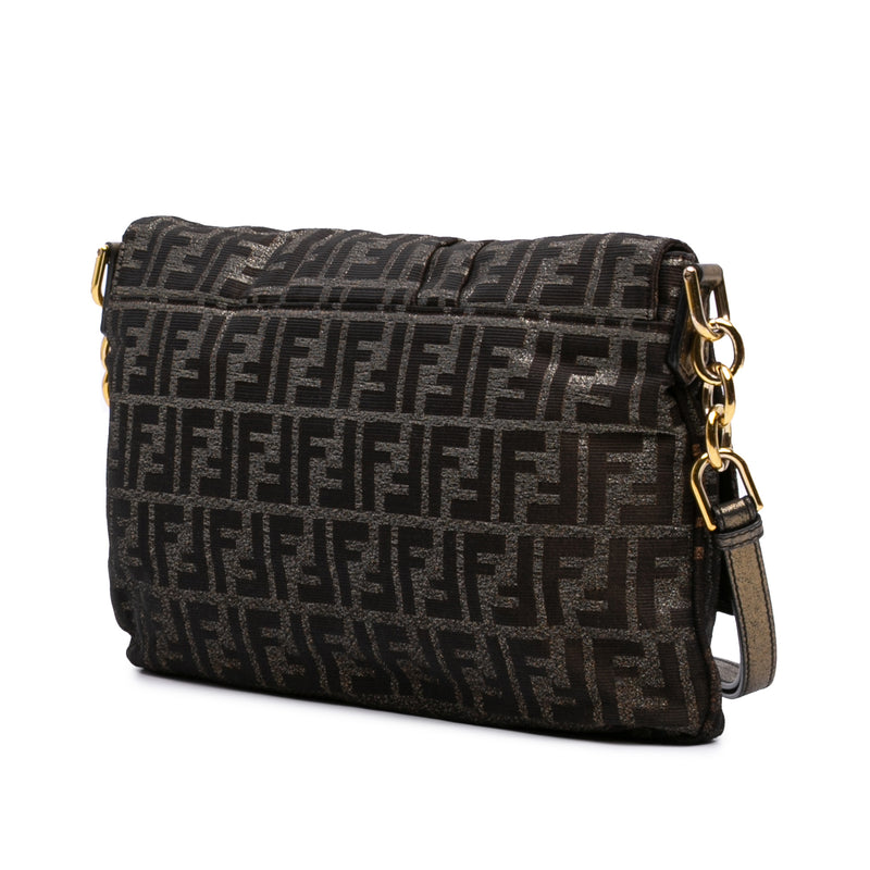 Large Zucca Canvas Glitter Mia Flap Shoulder Bag - Image 2