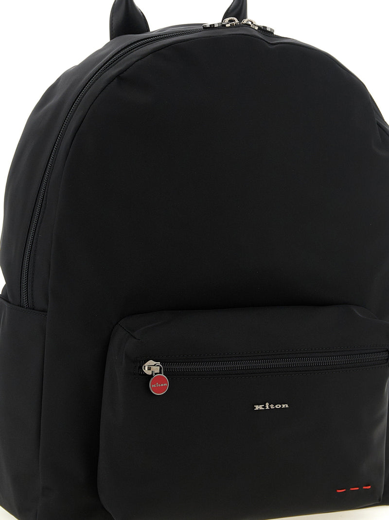 Kiton Technical Canvas Backpack — Black