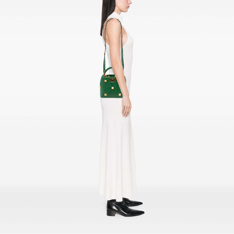 Small Nappa Roman Stud The Handle Bag - Image 6