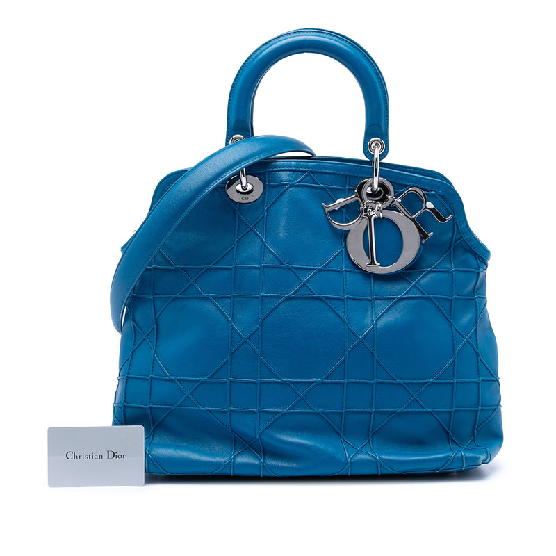 Medium Lambskin Cannage Polochon Granville Satchel - Image 8