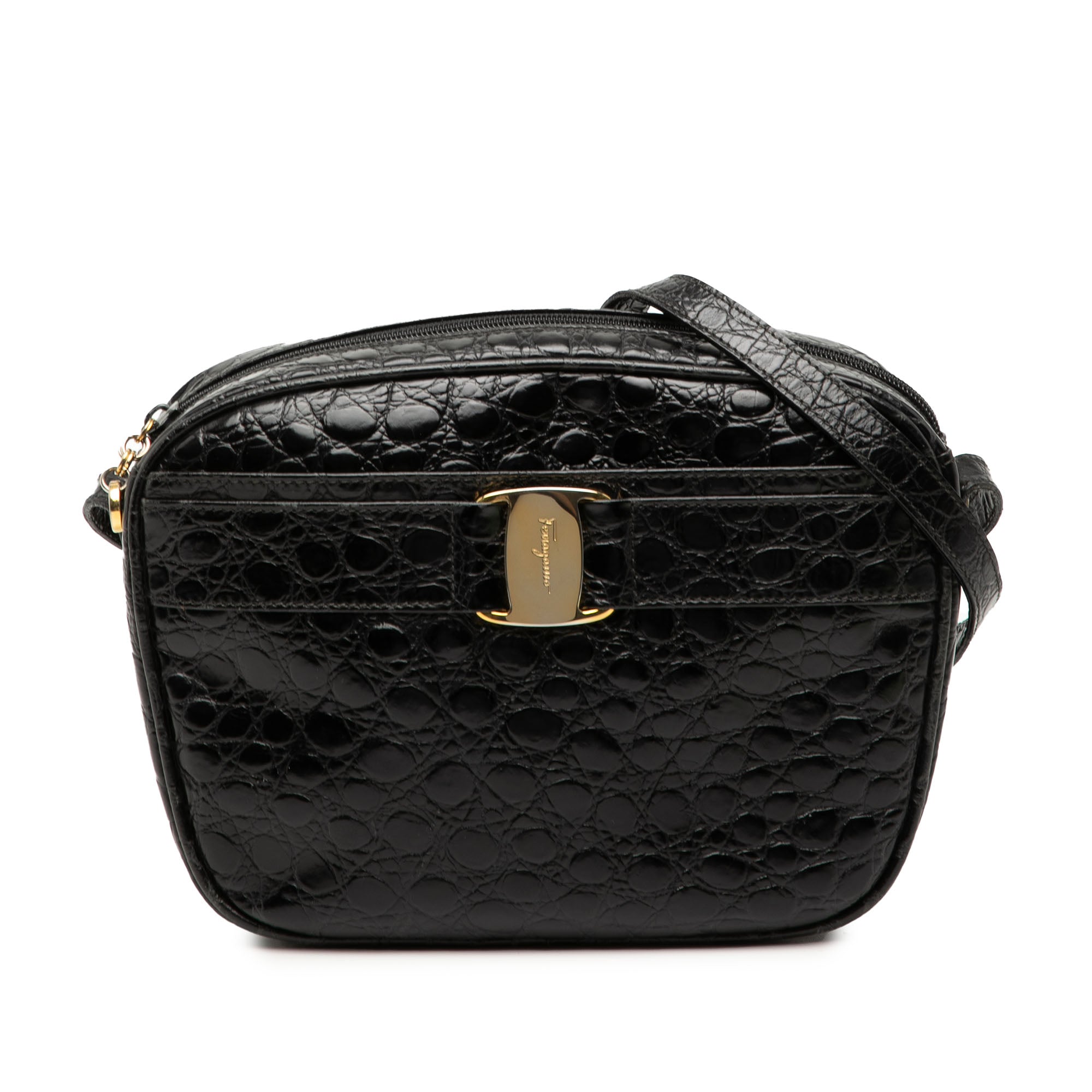 Croc Embossed Leather Vara Crossbody - Image 1
