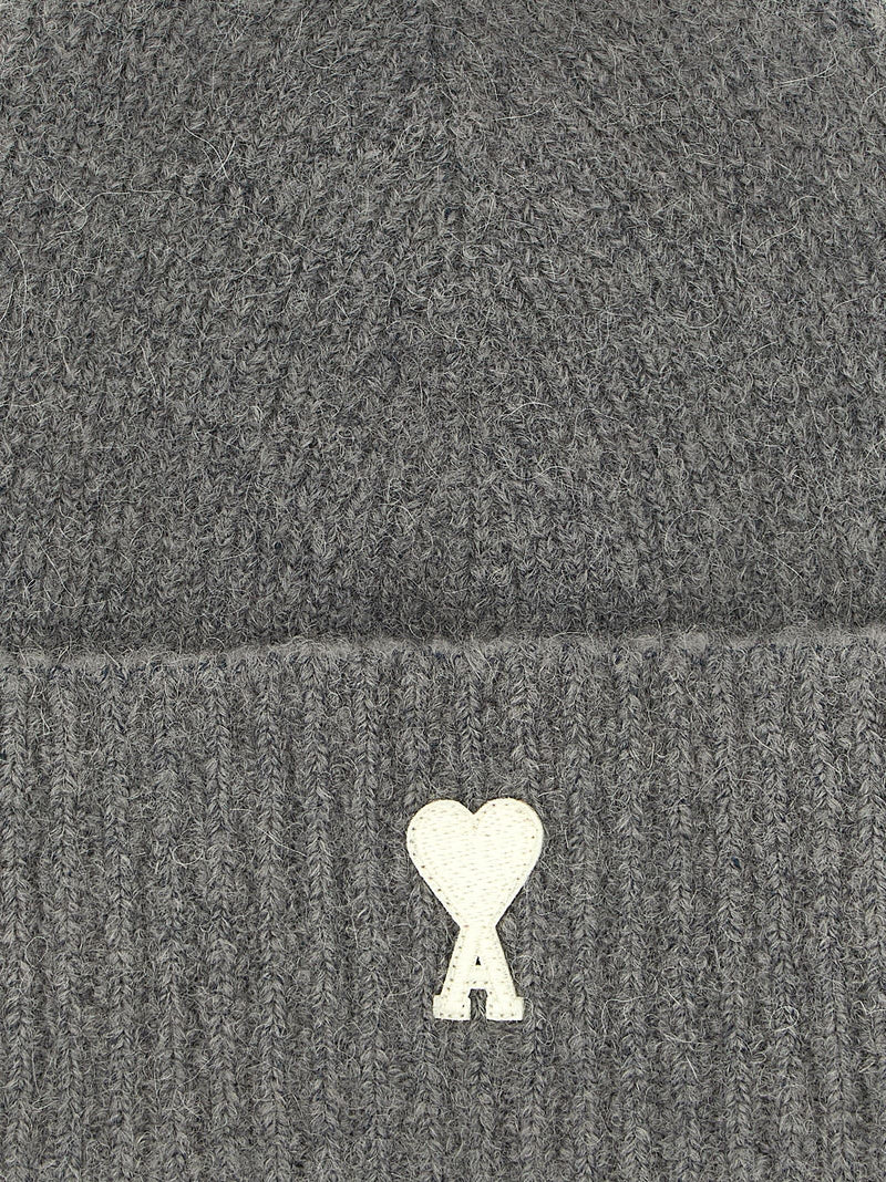 Ami Paris Beanie — Grey Winter Hats