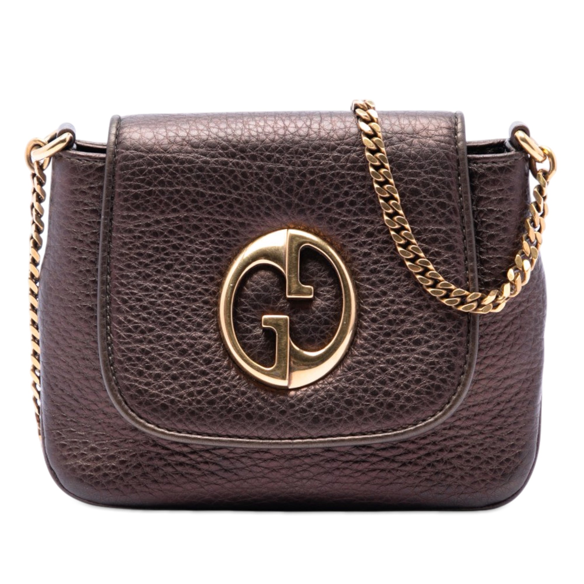 Small Metallic Pebbled Calfskin 1973 Chain Crossbody - Image 1