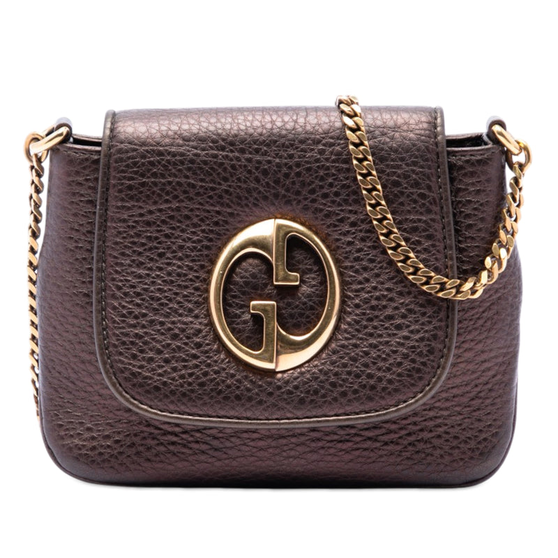 Small Metallic Pebbled Calfskin 1973 Chain Crossbody