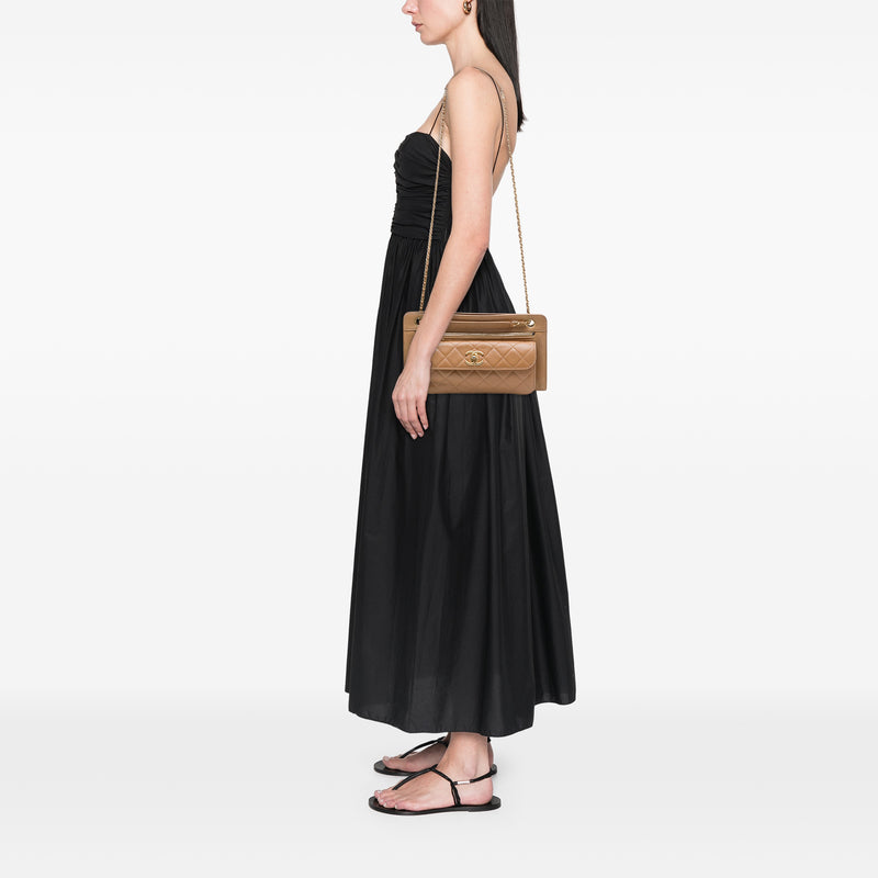 CC Quilted Lambskin Front Pocket Shoulder Bag - Image 6