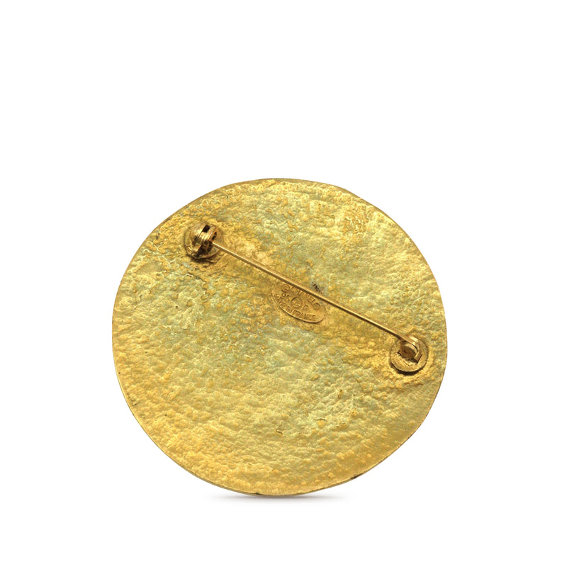 CC Gold Plated Medallion Brooch - Image 2