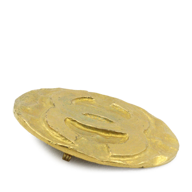CC Gold Plated Medallion Brooch - Image 3