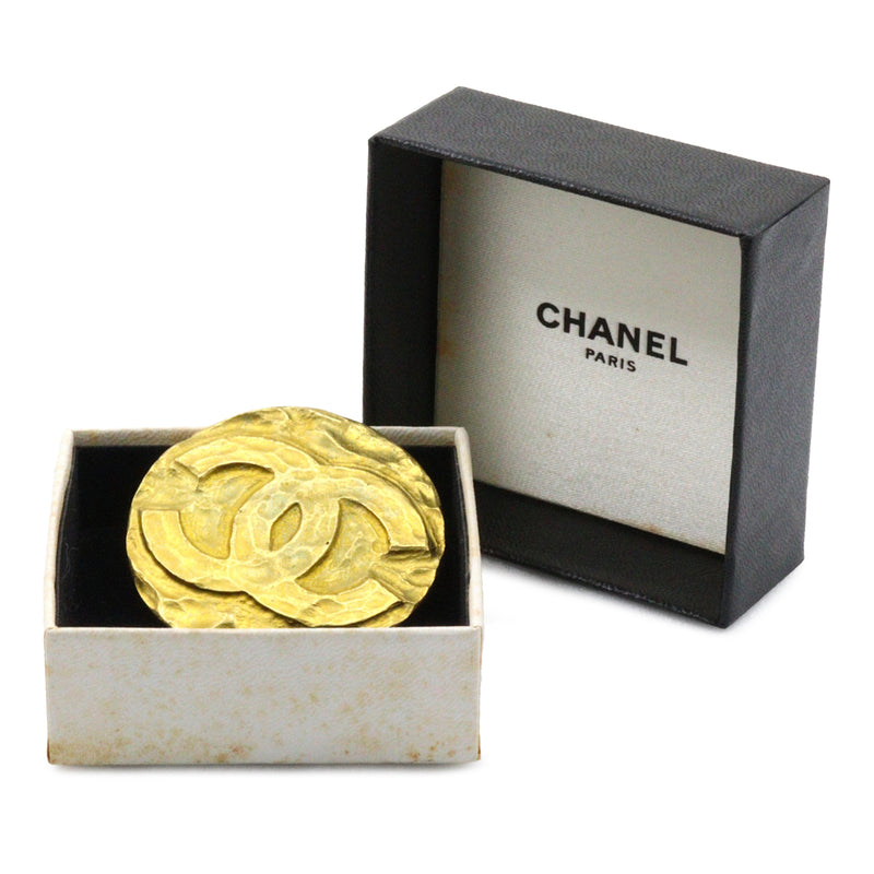 CC Gold Plated Medallion Brooch - Image 7