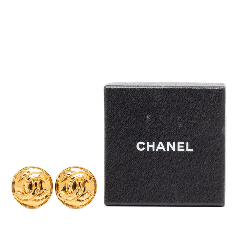 CC Gold Plated Button Clip On Earrings - Image 4