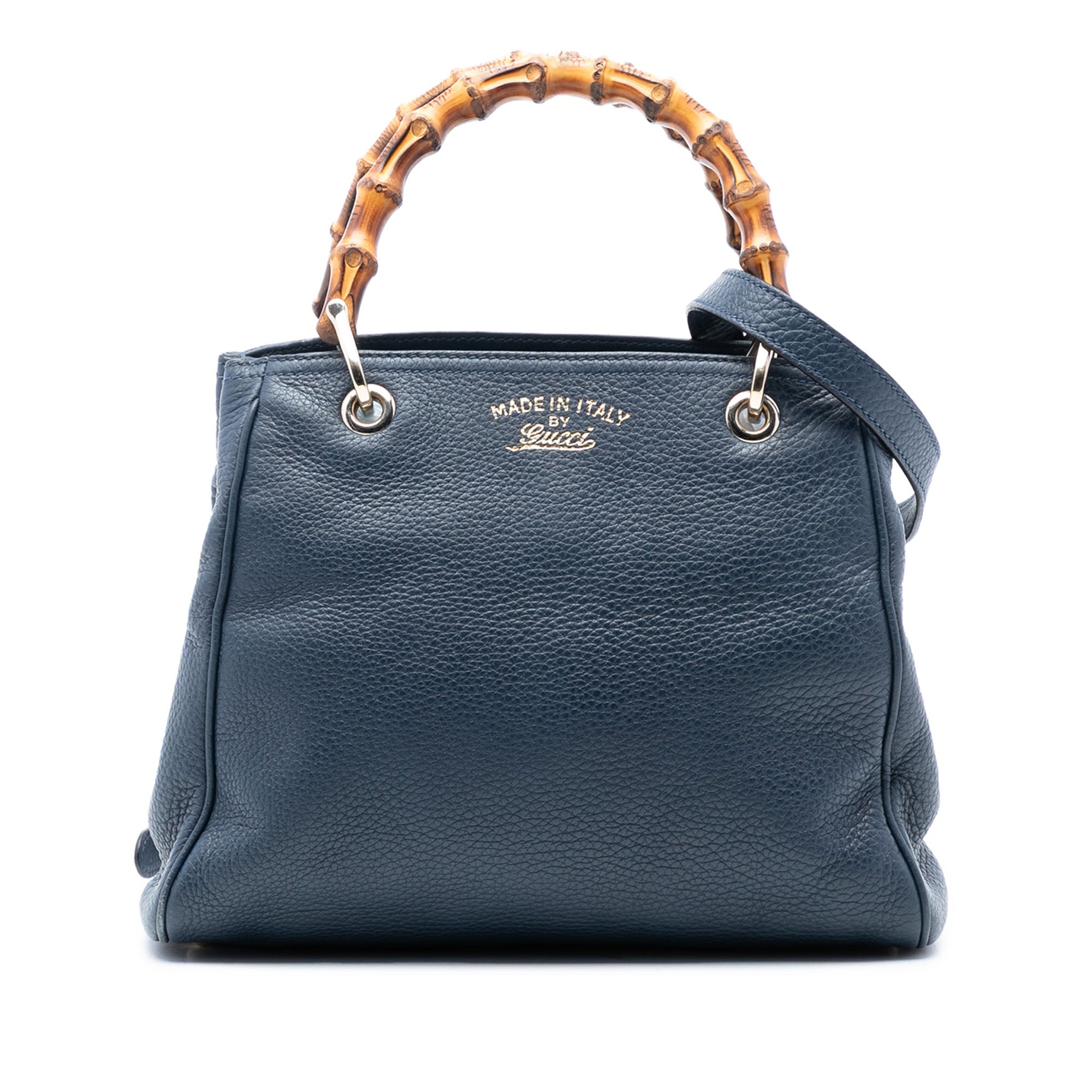 Small Calfskin Bamboo Shopper Satchel - Image 1