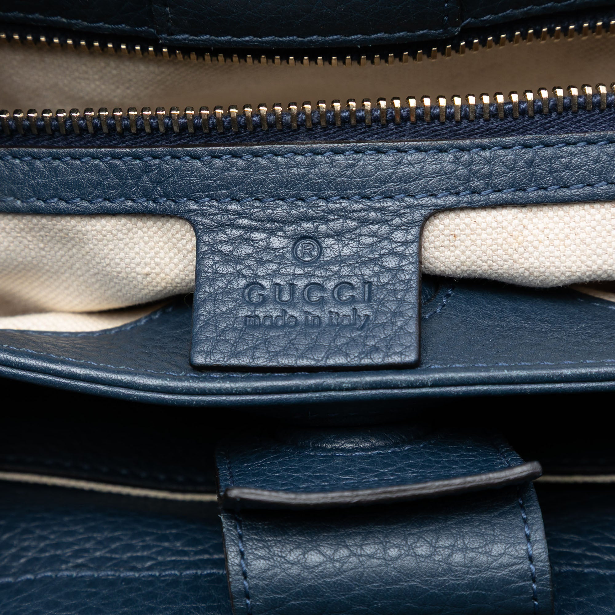 Small Calfskin Bamboo Shopper Satchel - Image 5