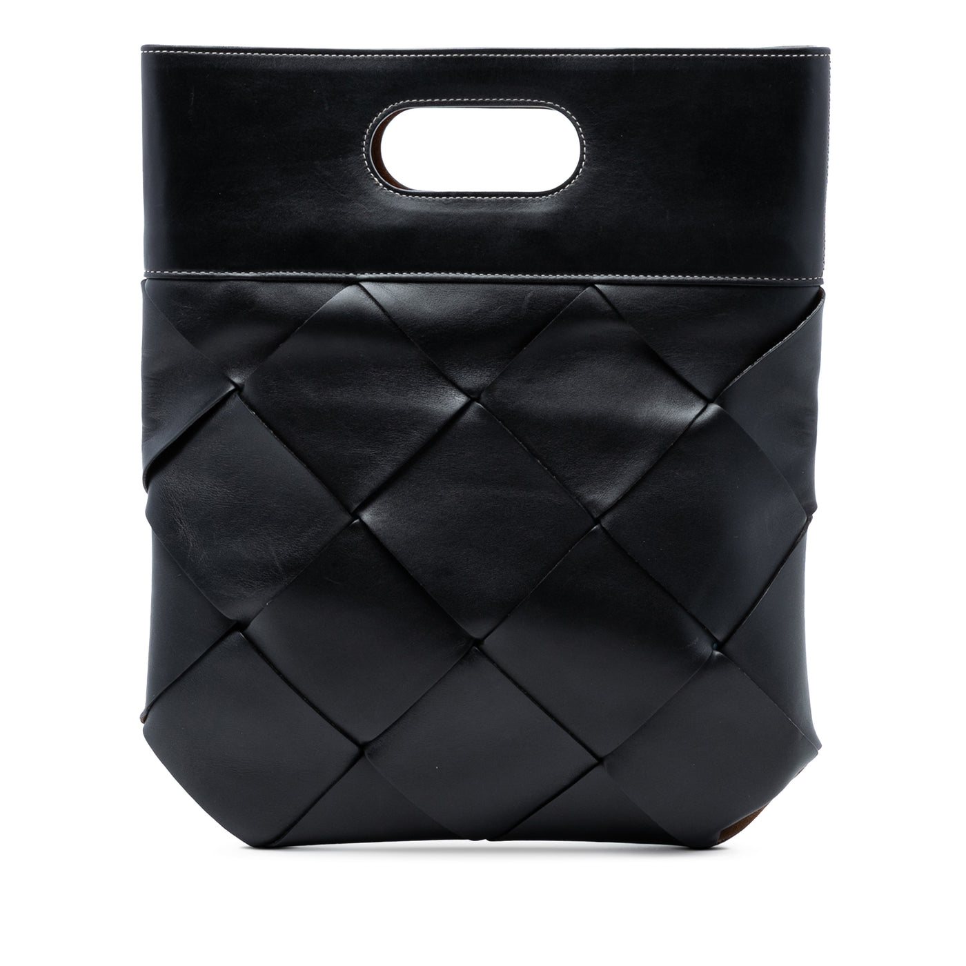 Small Leather Maxi Intrecciato Slip Tote - Image 1