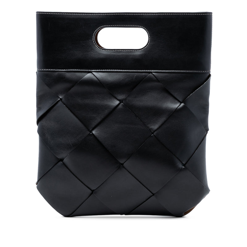 Small Leather Maxi Intrecciato Slip Tote