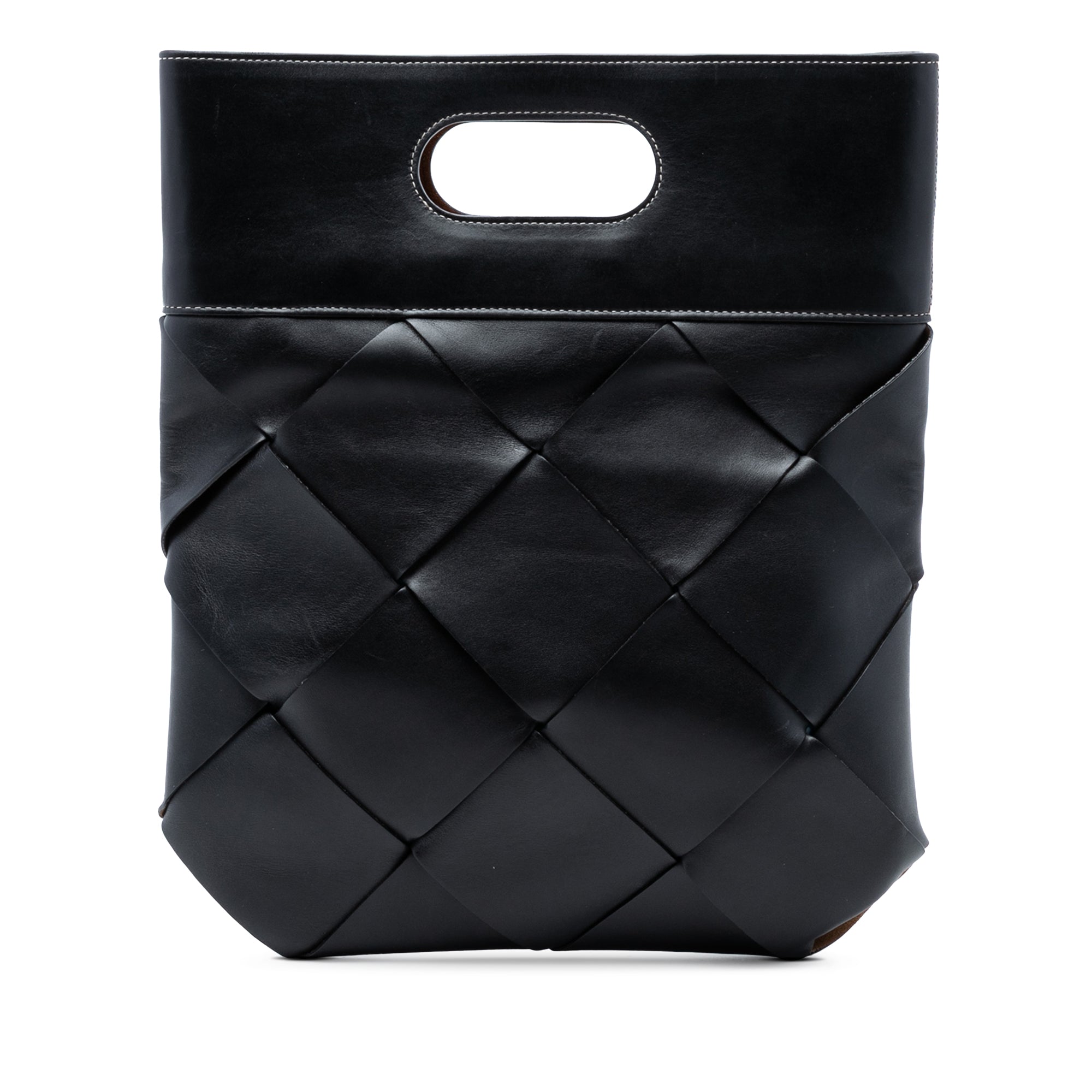 Small Leather Maxi Intrecciato Slip Tote - Image 1