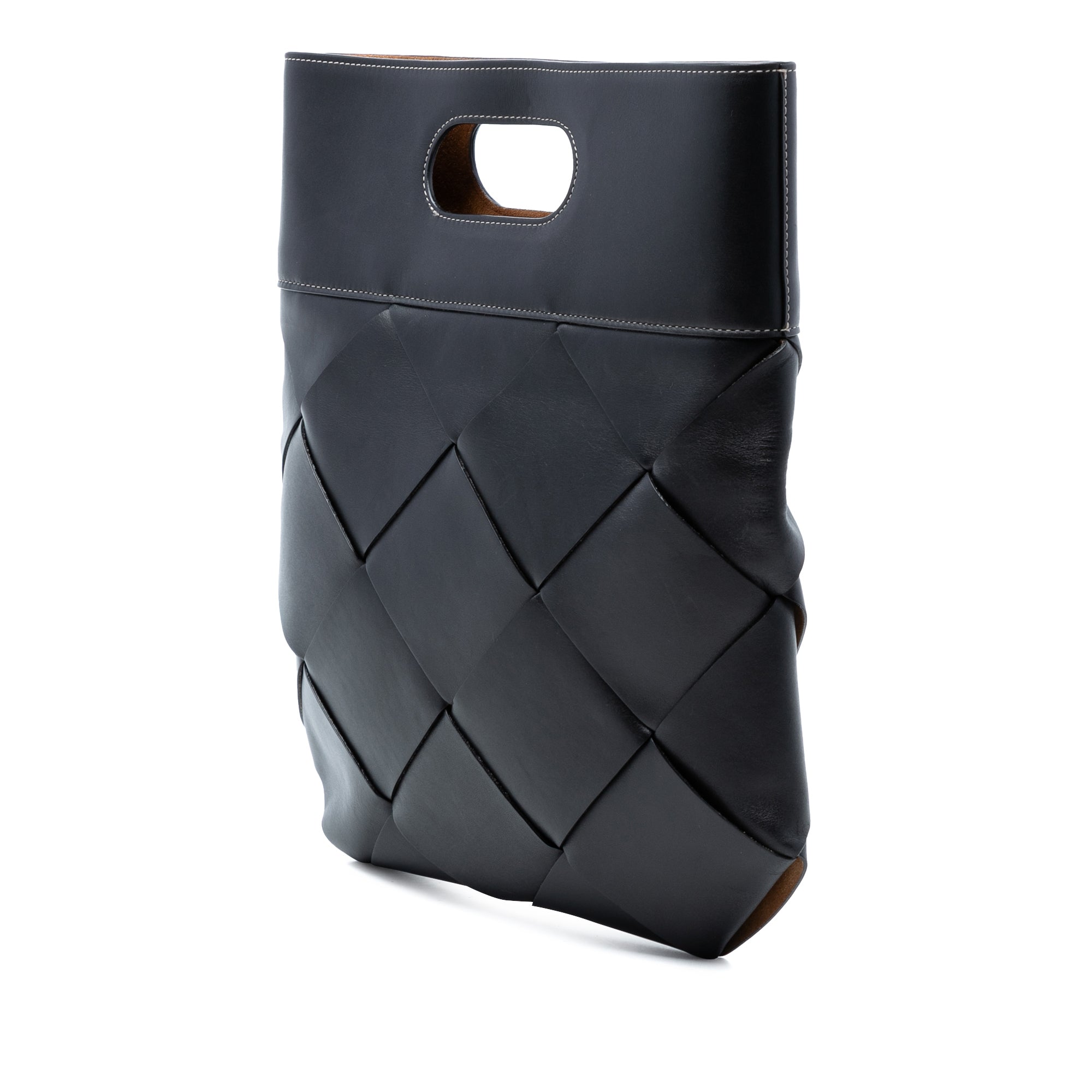 Small Leather Maxi Intrecciato Slip Tote - Image 2