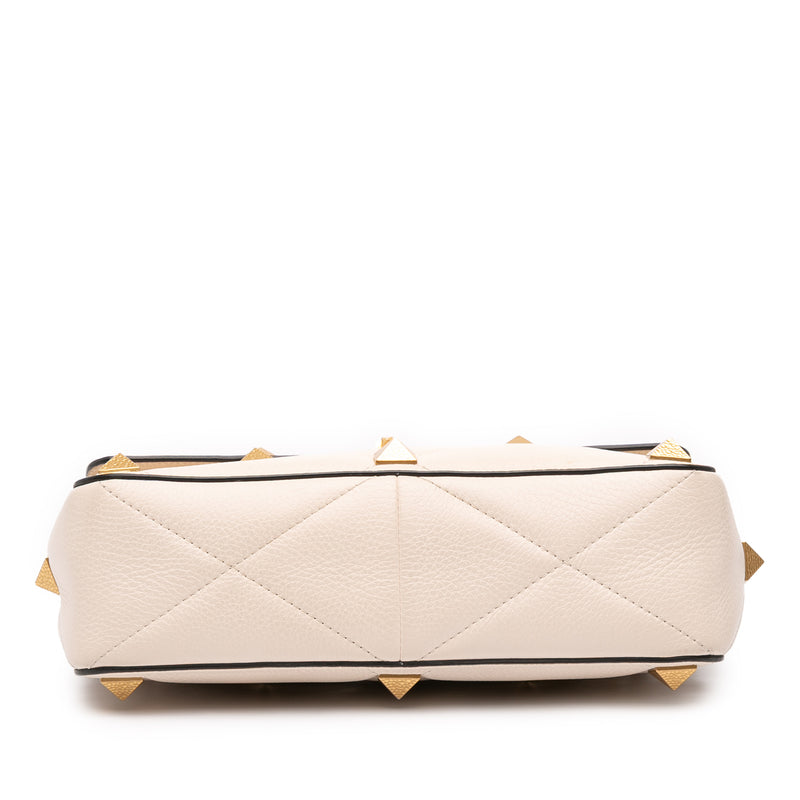 Large Grained Calfskin Roman Stud Satchel - Image 3