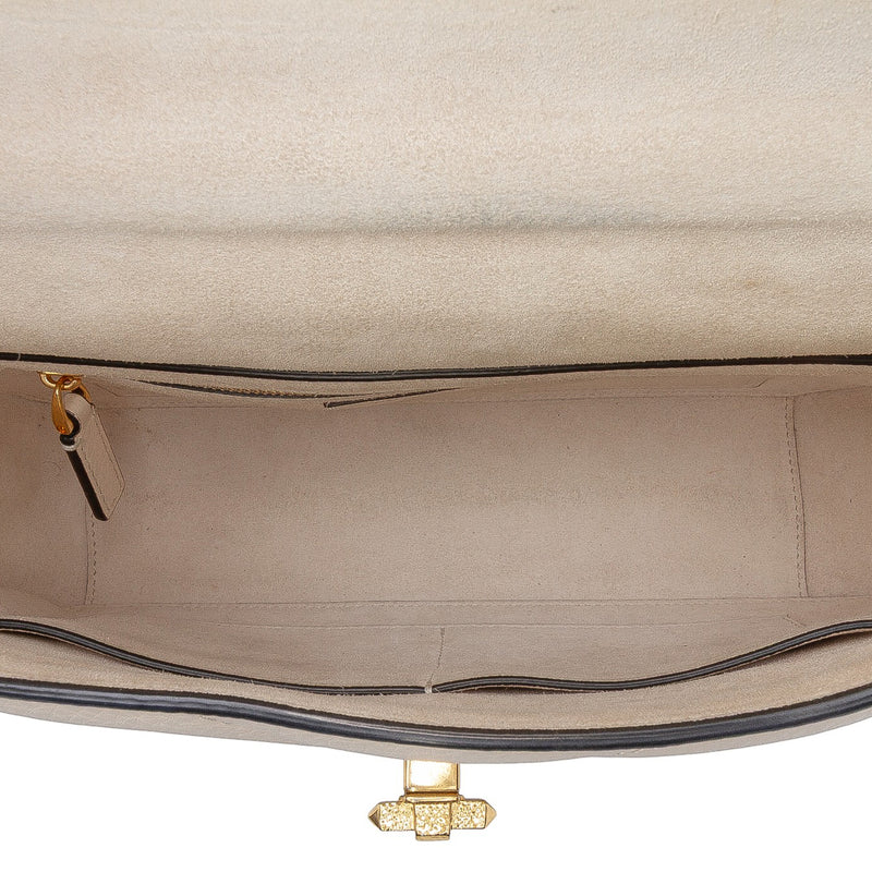 Large Grained Calfskin Roman Stud Satchel - Image 4