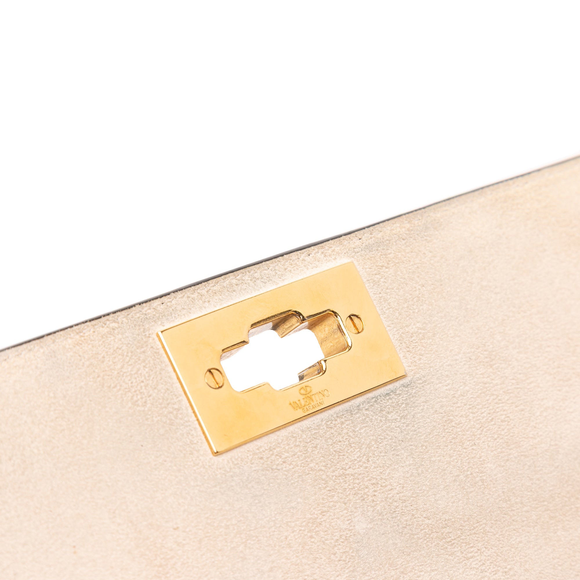 Large Grained Calfskin Roman Stud Satchel - Image 8