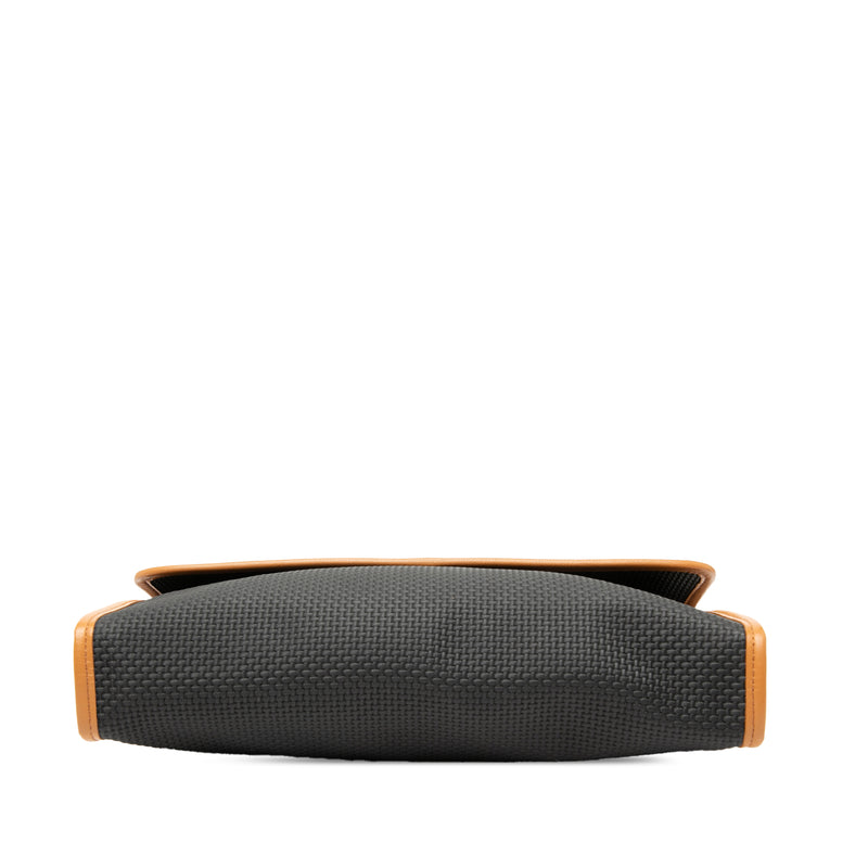 Leather Trimmed Coated Canvas Clutch - Image 3