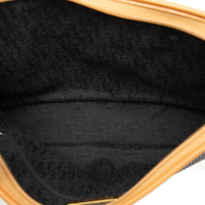 Leather Trimmed Coated Canvas Clutch - Image 4