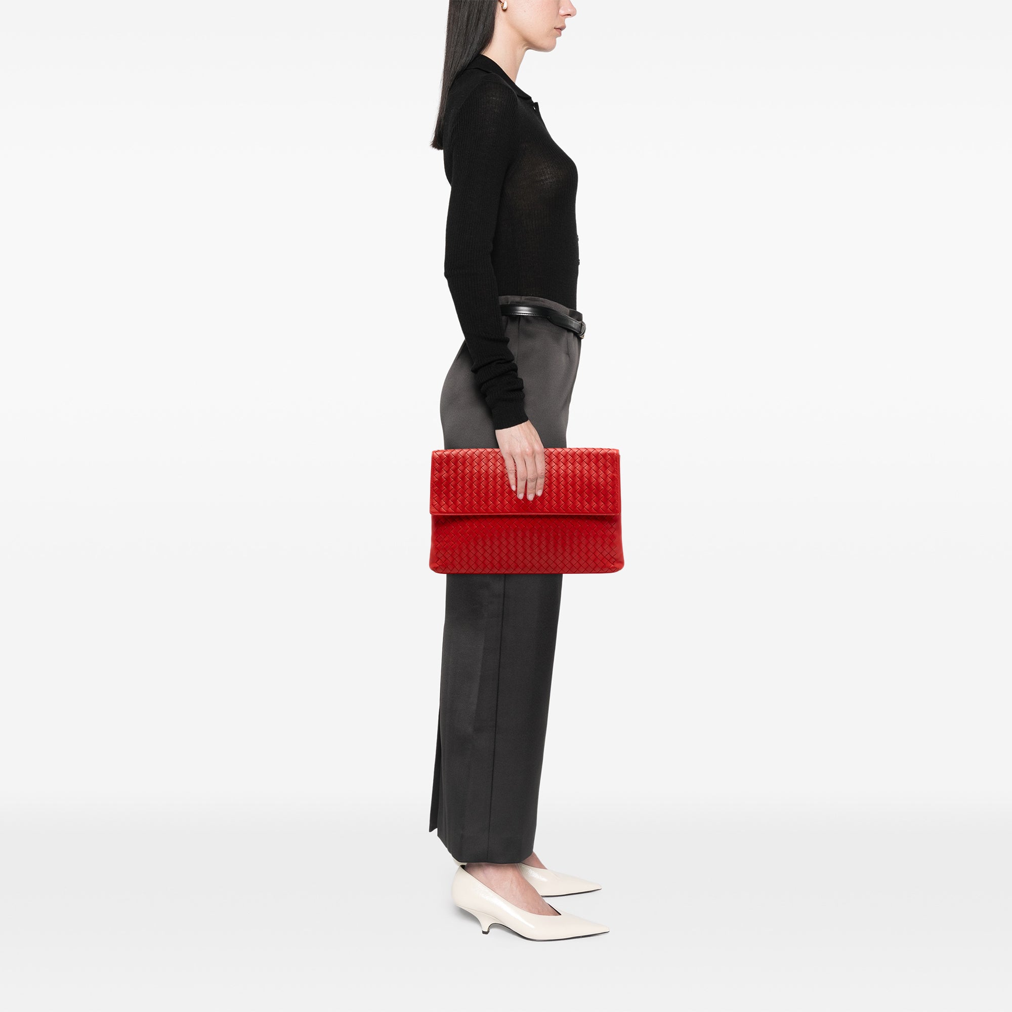 Nappa Intrecciato Portfolio Flap Clutch - Image 6