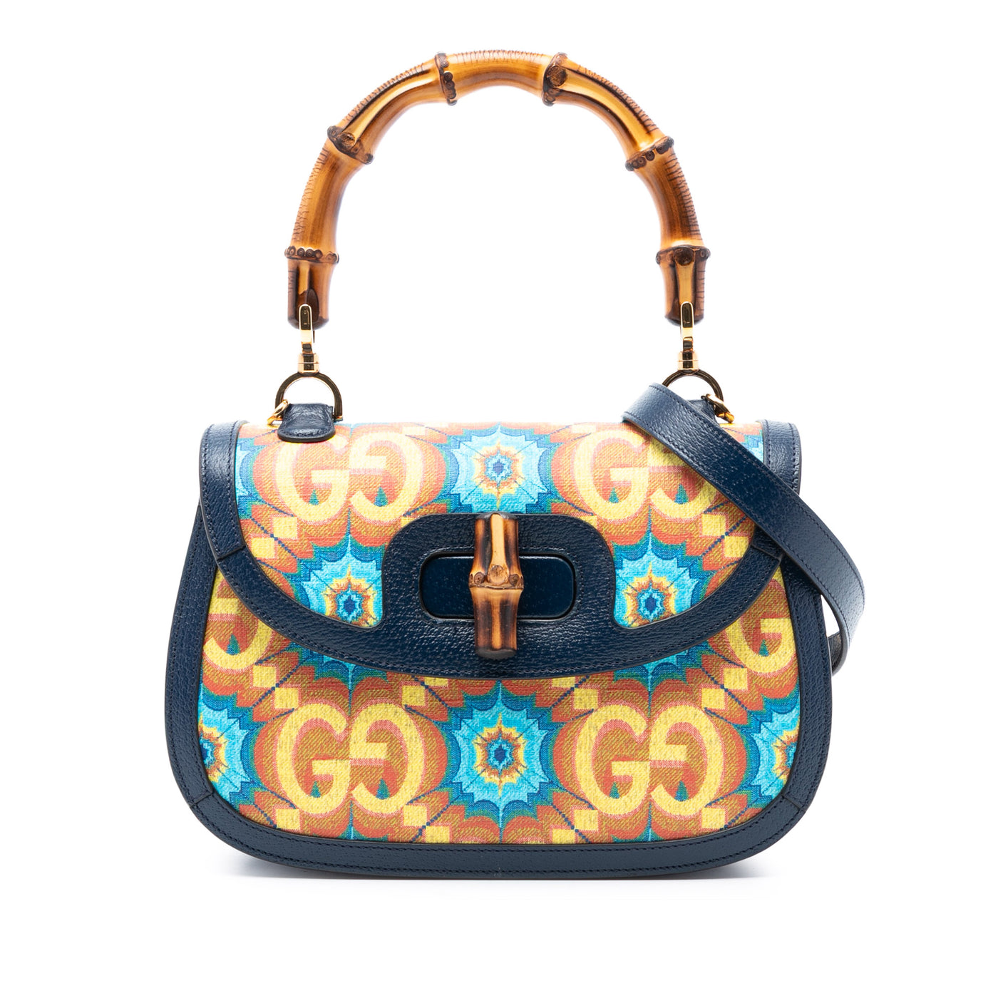 100th Anniversary Medium GG Coated Canvas Kaleidoscope 1947 Bamboo Top Handle Bag - Image 1