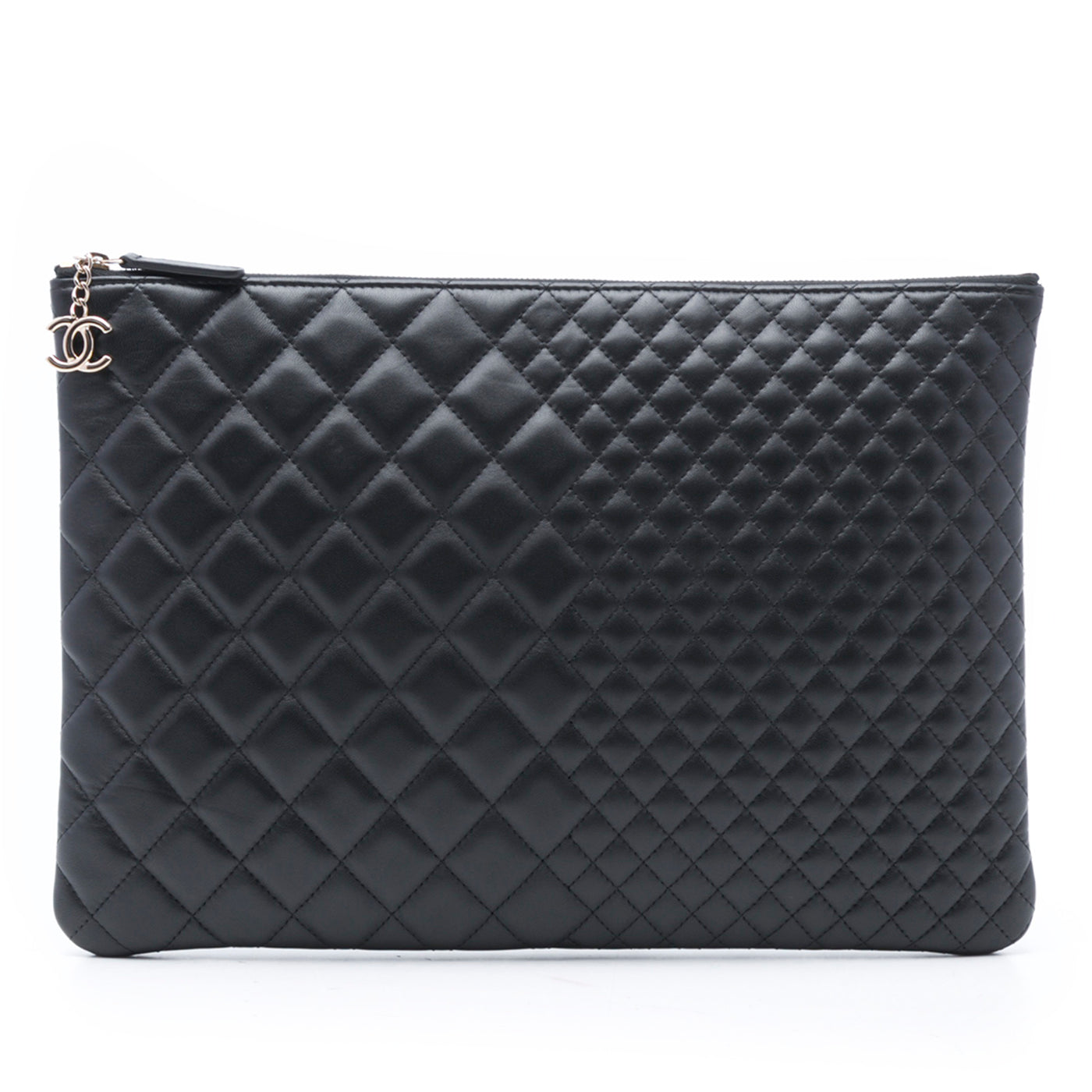Large Bi Quilted Lambskin O Case Clutch - Image 1