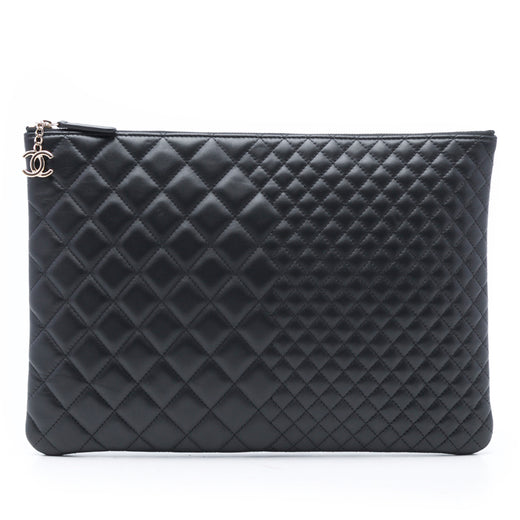 Large Bi Quilted Lambskin O Case Clutch - Image 1