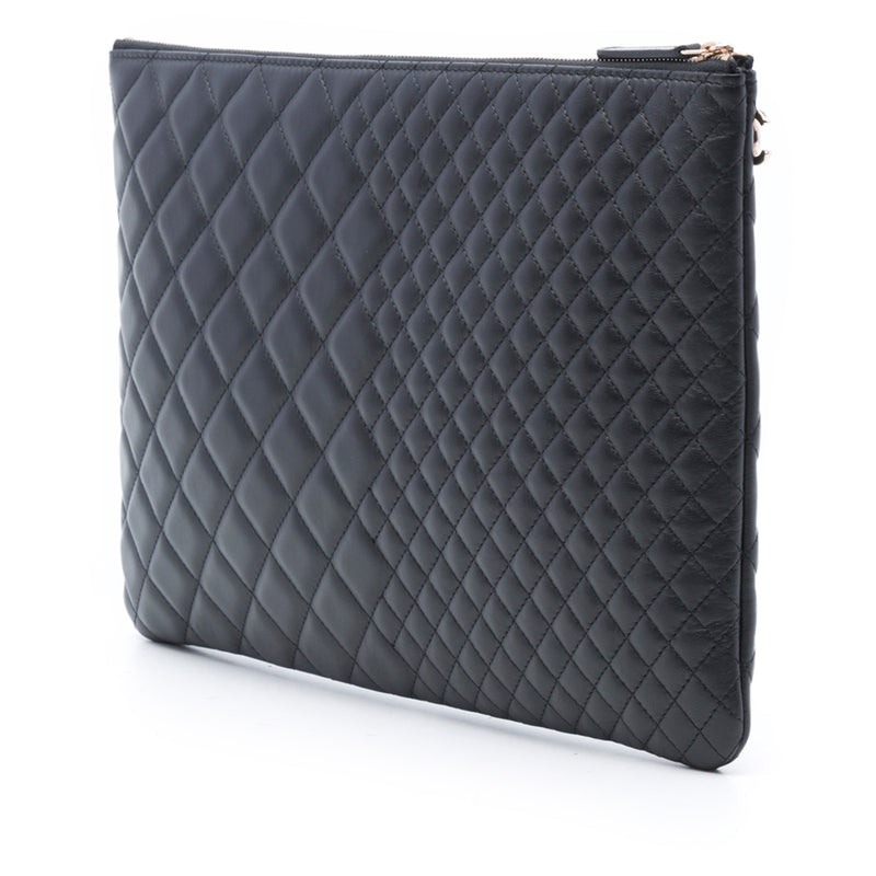 Large Bi Quilted Lambskin O Case Clutch - Image 2