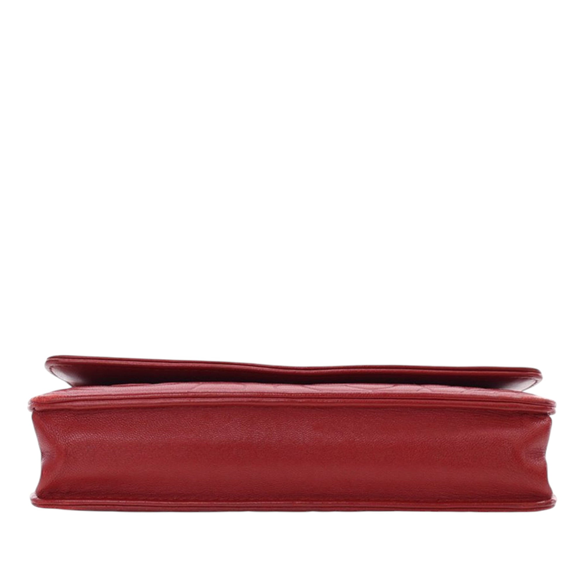 CC Embossed Lambskin Camellia Wallet On Chain - Image 5