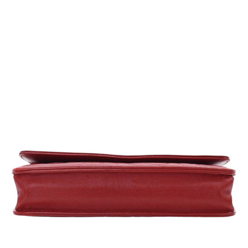 CC Embossed Lambskin Camellia Wallet On Chain - Image 5
