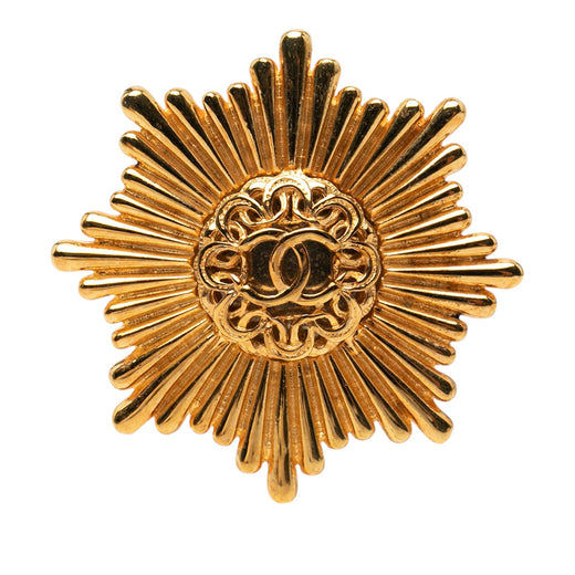 CC Gold Plated Starburst Brooch - Image 1