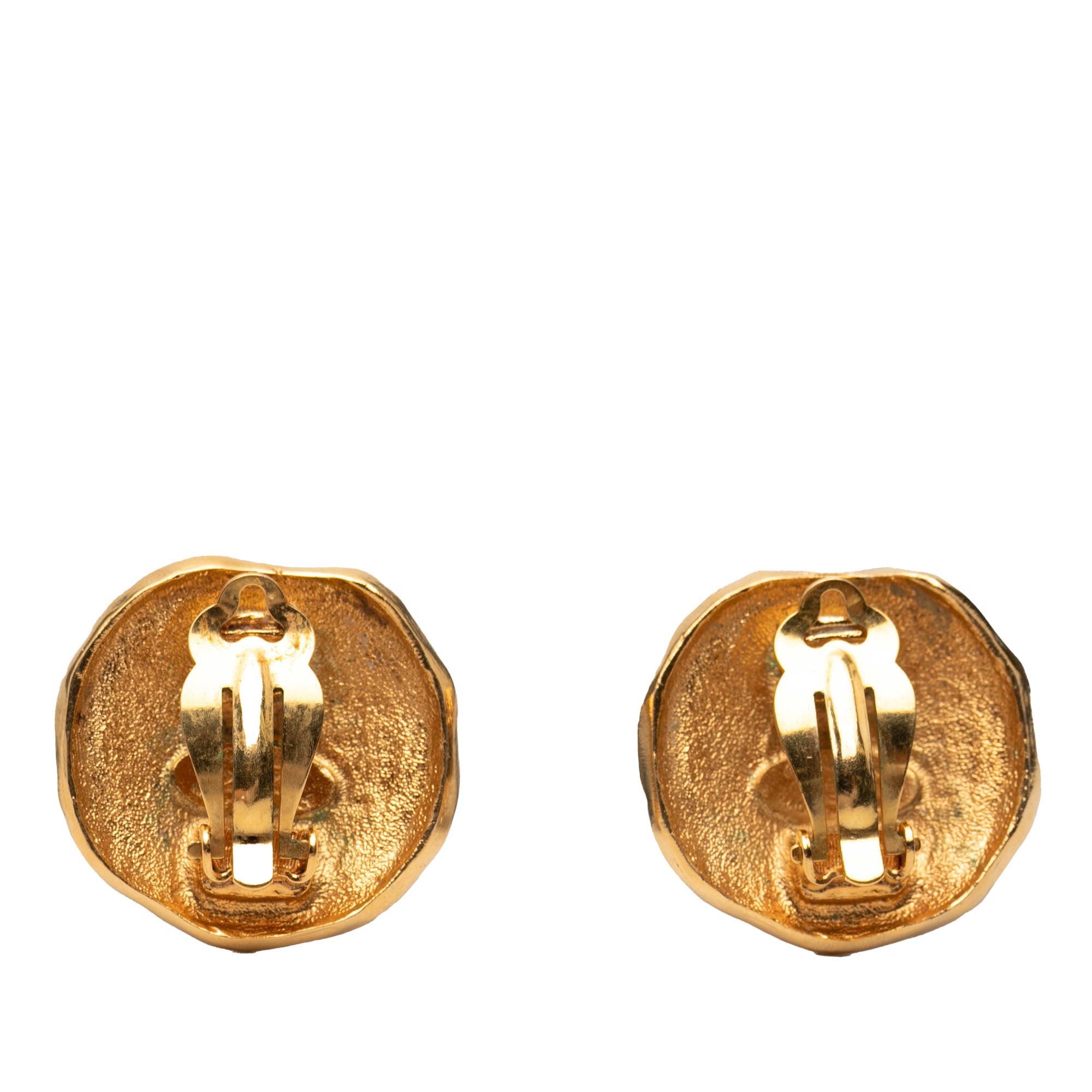Gold Plated Logo and Lion Clip On Earrings - Image 2