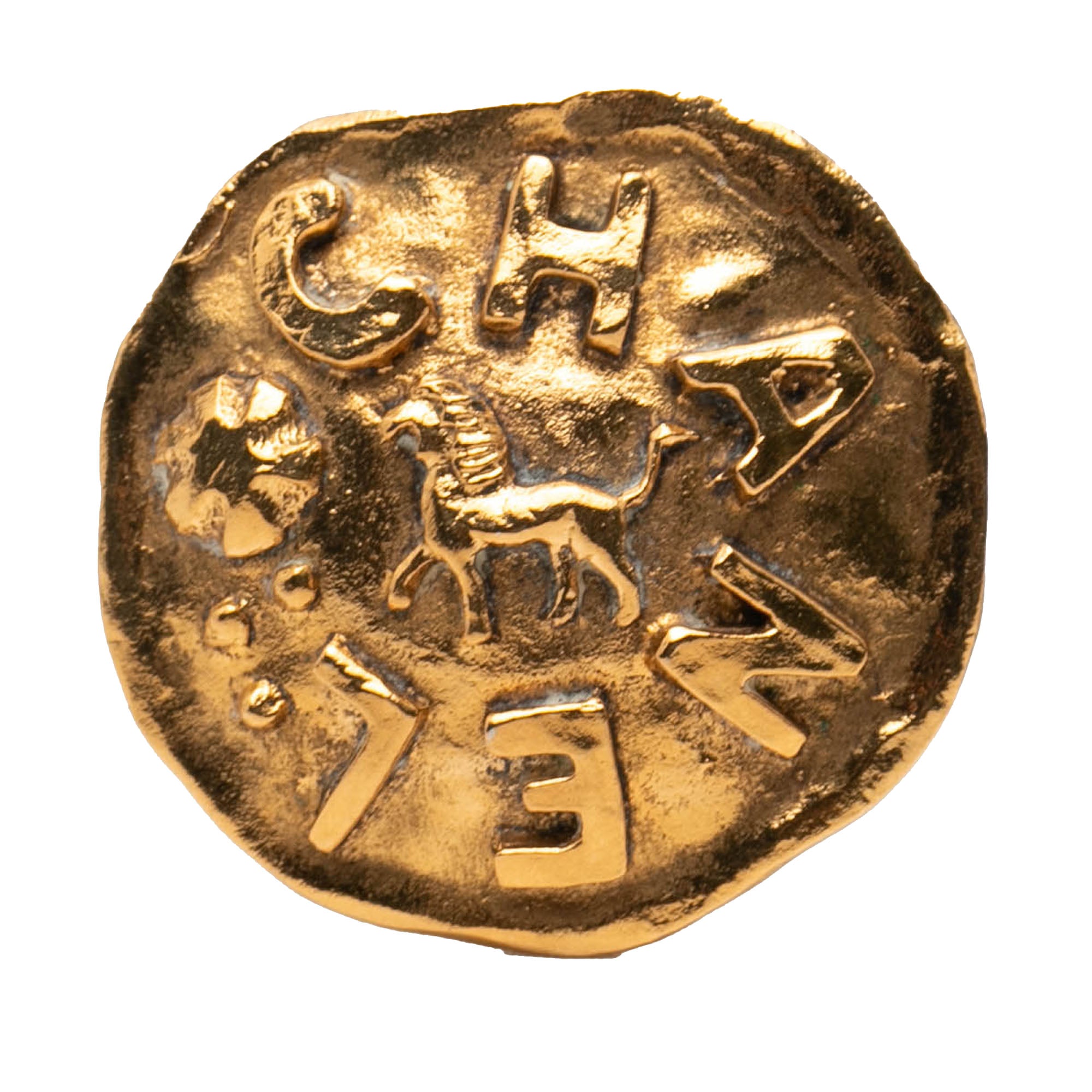Gold Plated Logo and Lion Clip On Earrings - Image 3