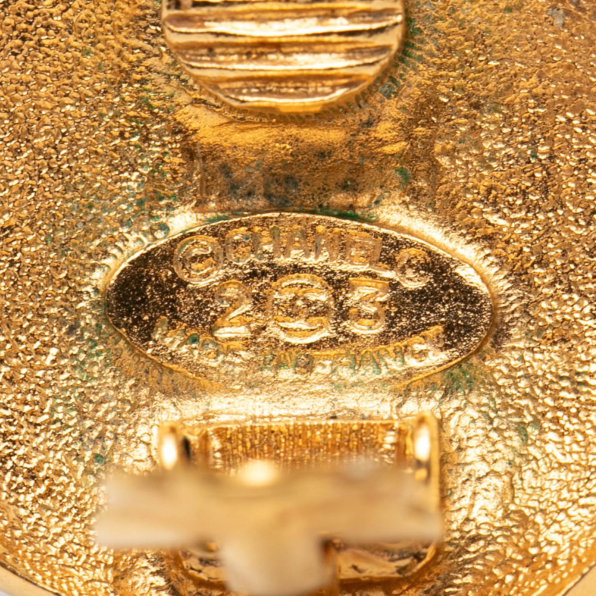 Gold Plated Logo and Lion Clip On Earrings - Image 4