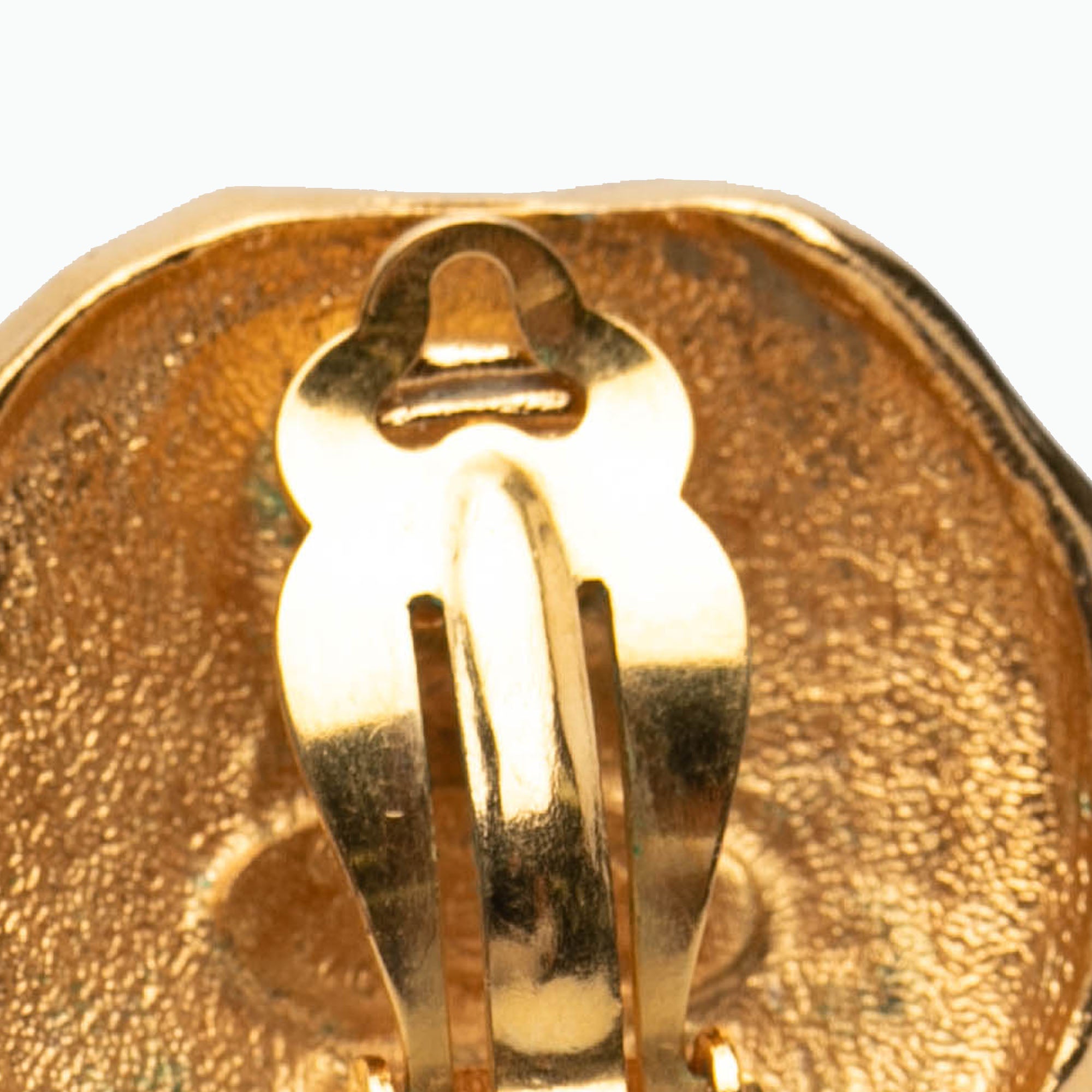 Gold Plated Logo and Lion Clip On Earrings - Image 5