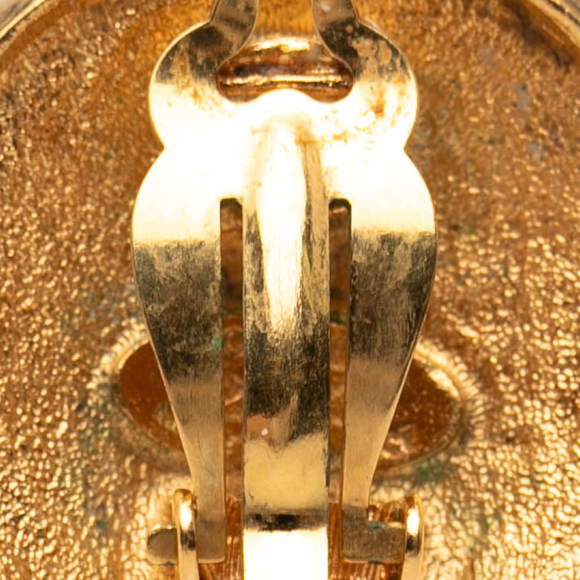 Gold Plated Logo and Lion Clip On Earrings - Image 6