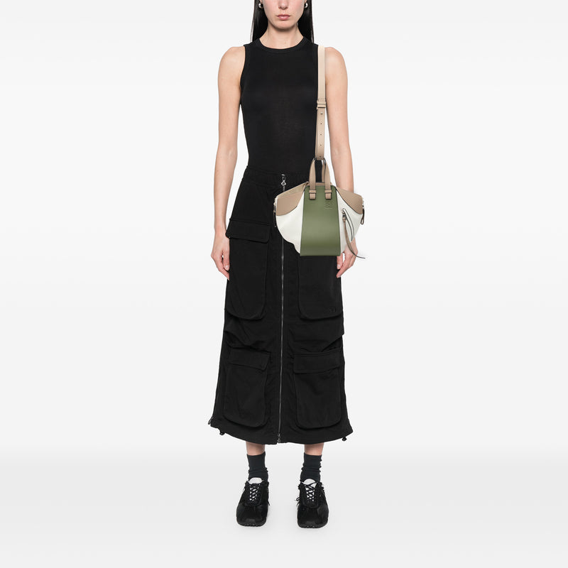 Small Tricolor Soft Grained Calfskin Hammock Bag - Image 7