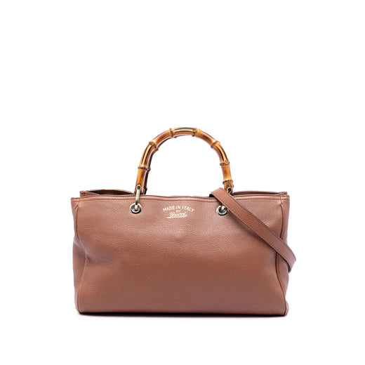 Medium Calfskin Bamboo Shopper Satchel - Image 1