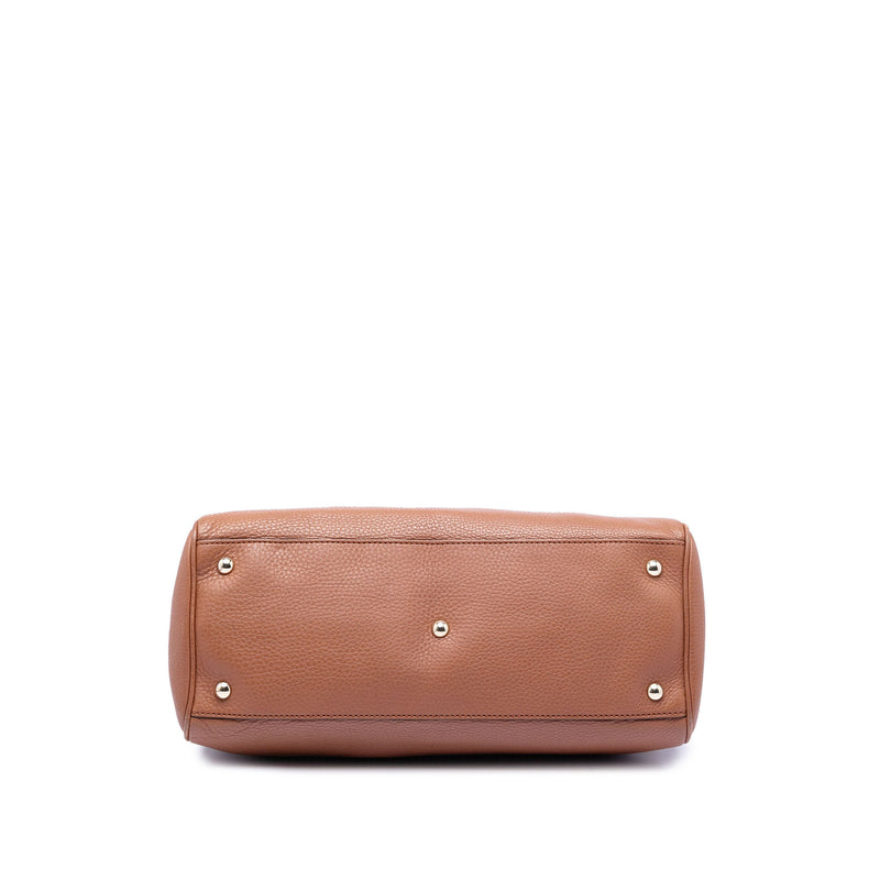 Medium Calfskin Bamboo Shopper Satchel - Image 3