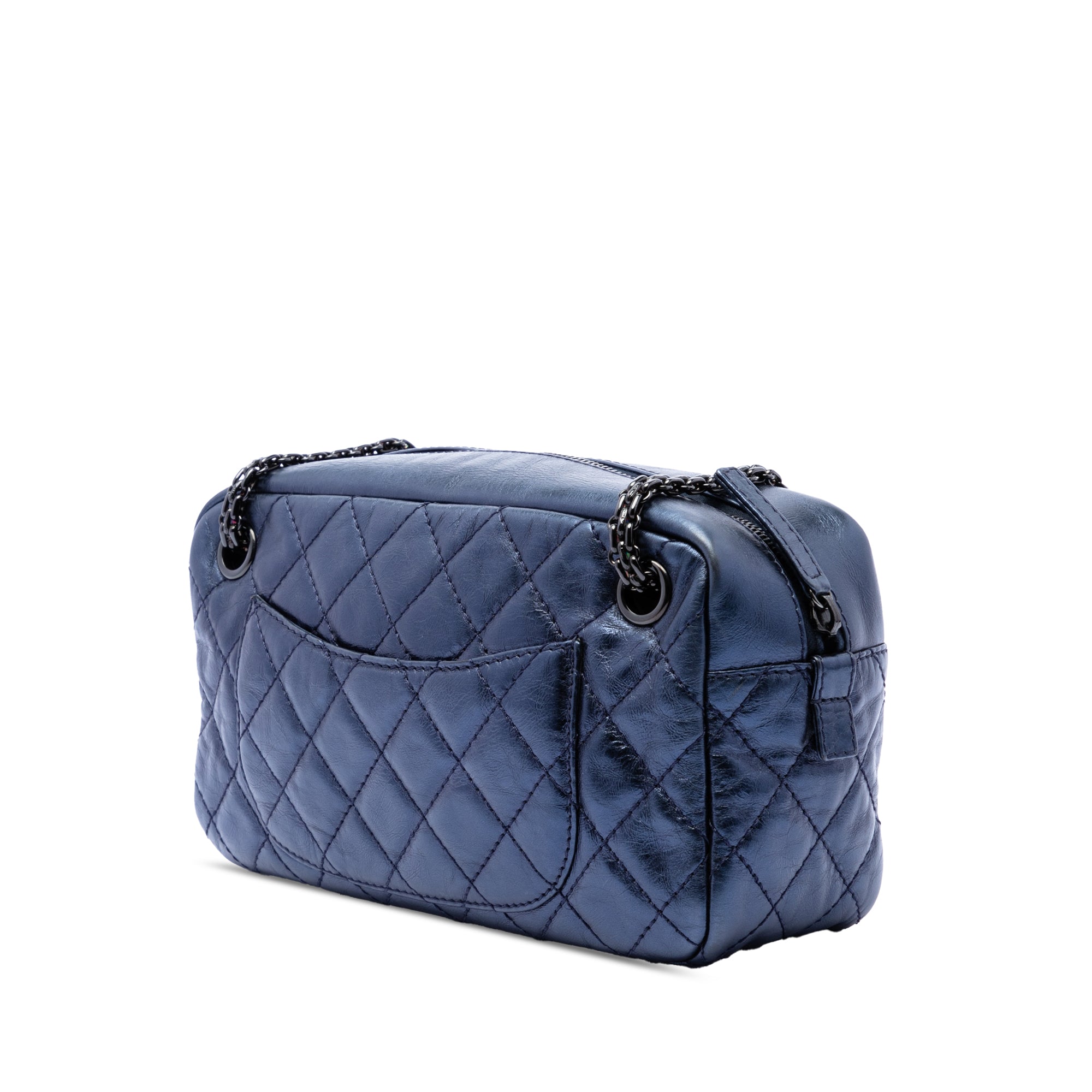Medium Metallic Quilted Aged Calfskin Reissue Camera Bag - Image 2