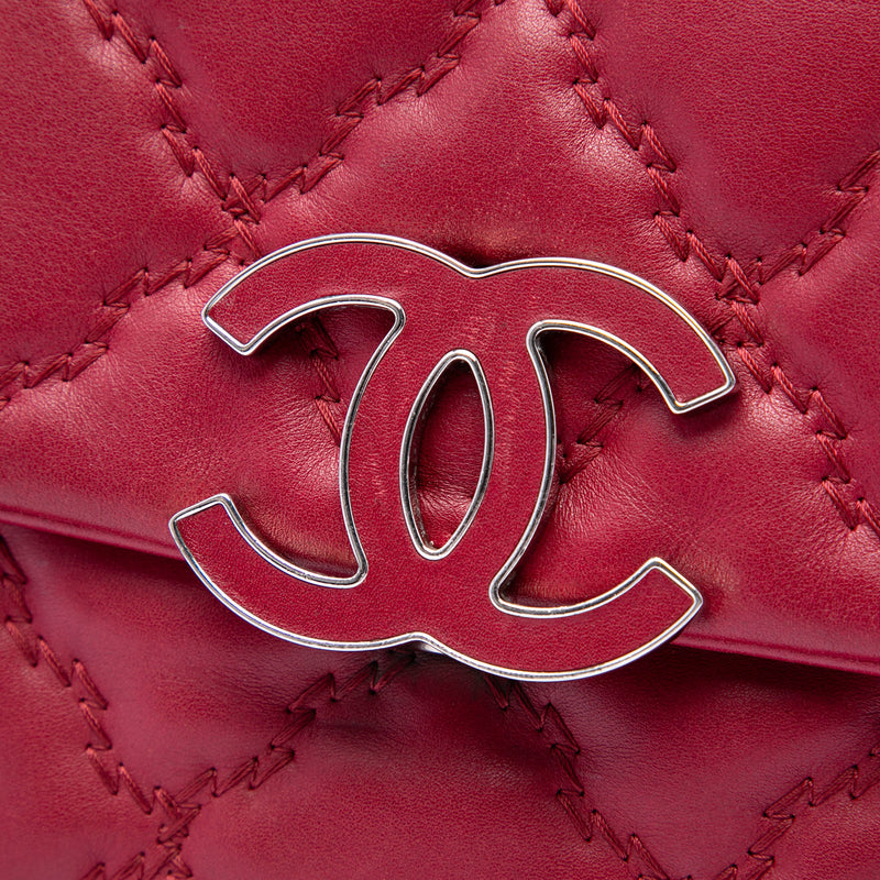 Quilted Calfskin Double Stitch Hamptons Clutch with Chain - Image 5